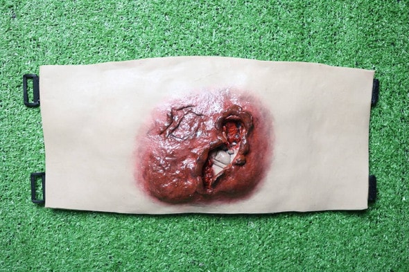 Anatomy Lab Moulage - Wearable Hemorrhaging Blast Abdomen
