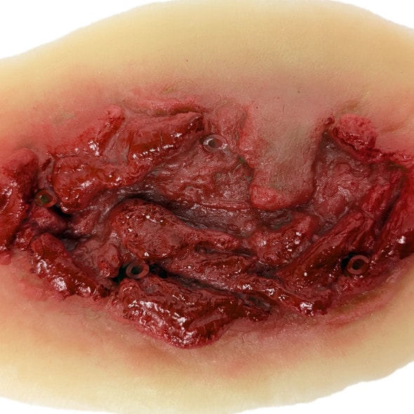 Anatomy Lab Moulage - Hemorrhaging Large Laceration Anatomy Lab Moulage - Hemorrhaging Large Laceration