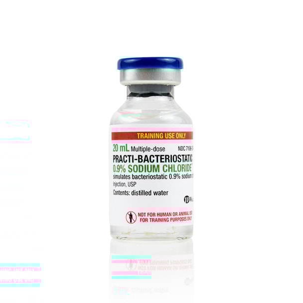 Practi-Bacteriostatic Sodium Chloride 0.9% I.V.  20 mL Vial - 30 Count