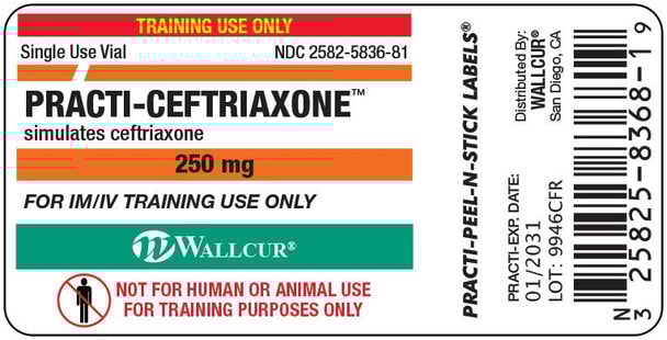 Practi-Ceftriaxone Peel-N-Stick Vial Labels - 100 Count