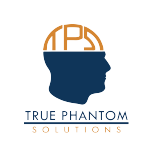 Logo for &quot;True Phantom Solutions&quot; featuring a blue head silhouette with the letters &quot;TPS&quot; above.
